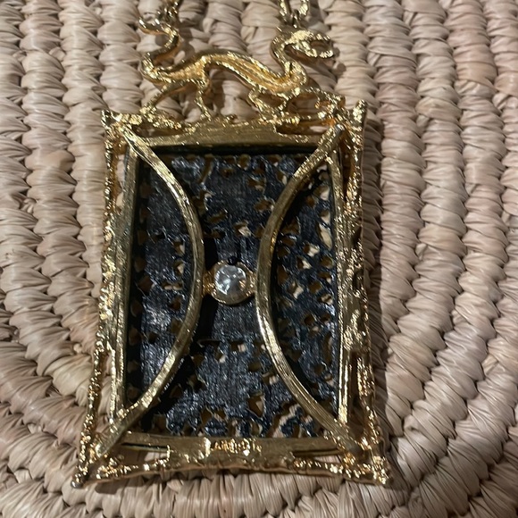 Vintage Signed ART Arthur Pepper Dragon & Yellow Enamel Pendant Necklace - Picture 3 of 4